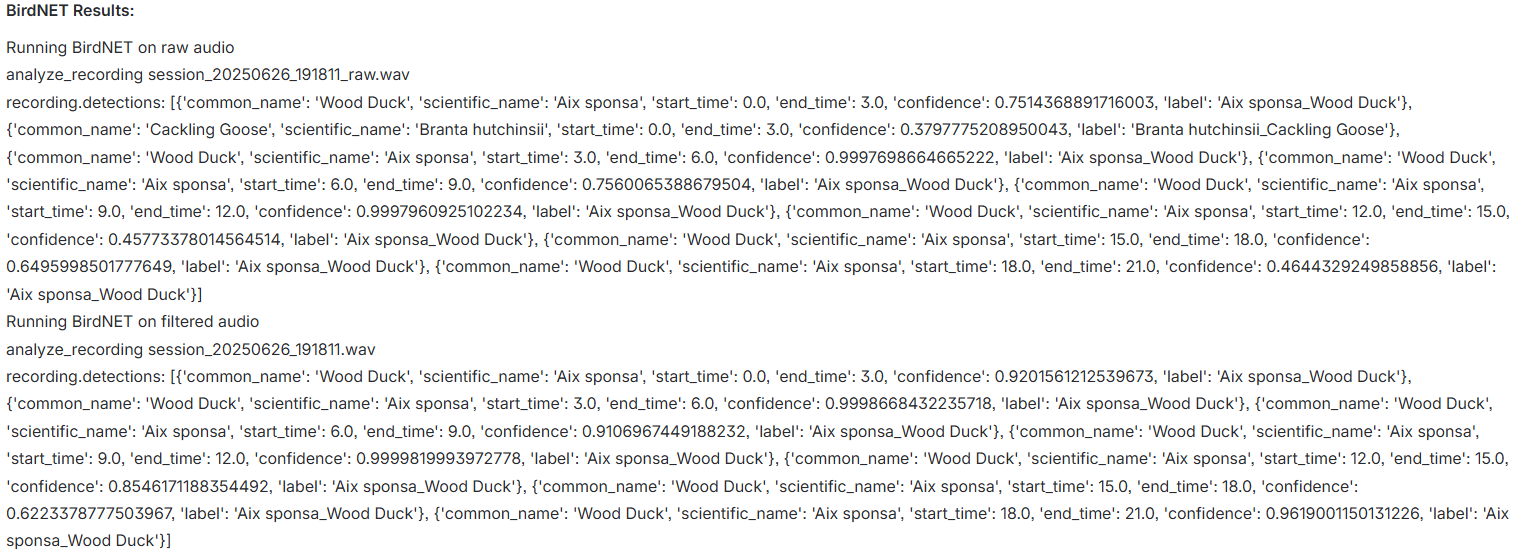 Bird identification demo